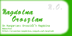 magdolna oroszlan business card